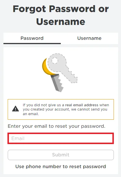 enter your email to reset your password