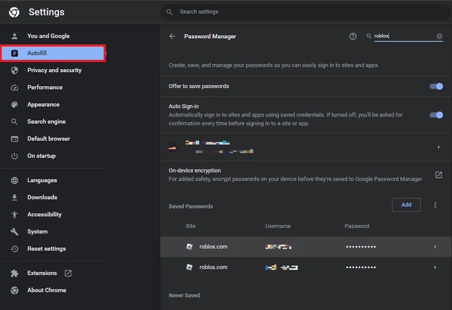 roblox password manager