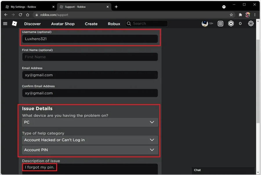 Roblox Support