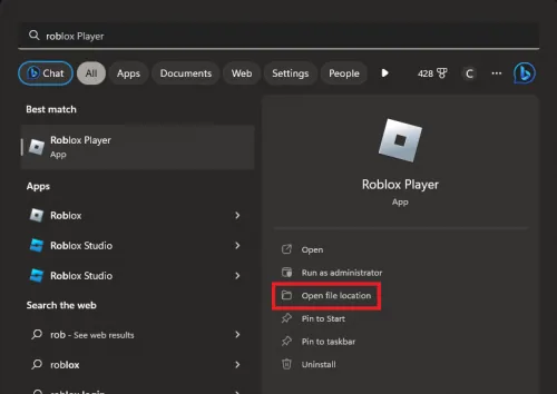 open file location for roblox