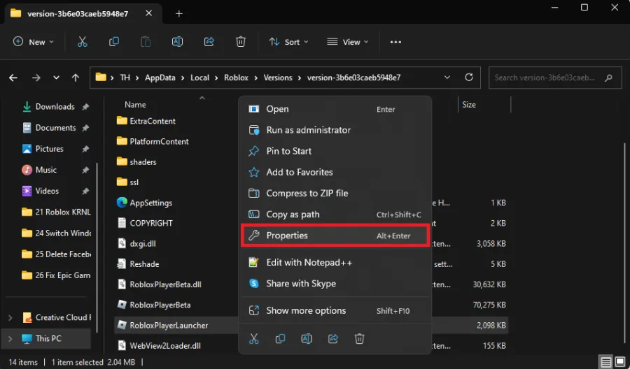 access roblox player properties