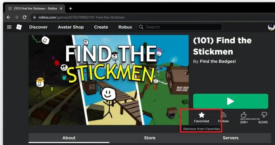 How to remove Roblox favorites