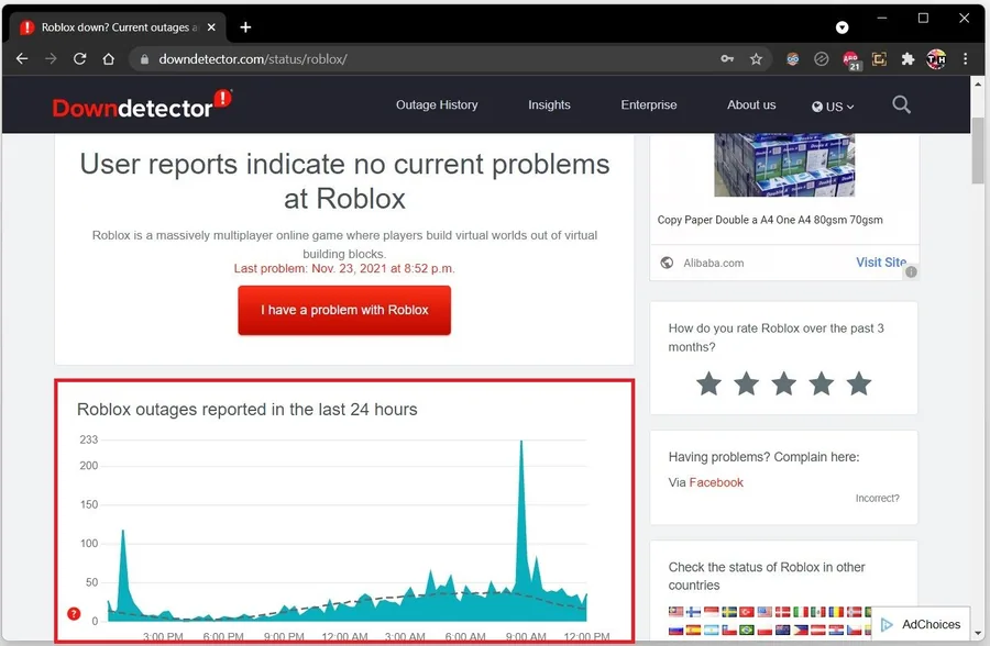 Roblox Server Status & Outages Report