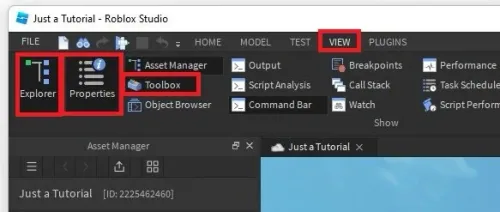 Roblox Studio > View > Explorer