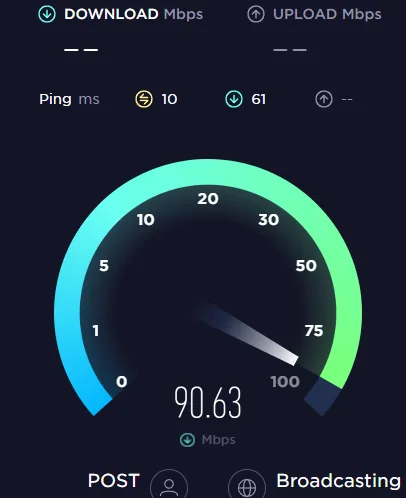 Test average up- & download speed
