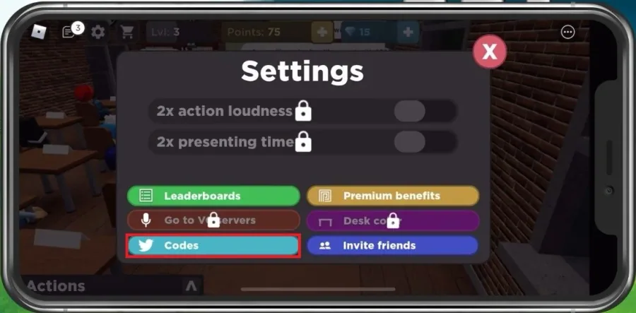 Enter The Presentation Experience Codes on Mobile