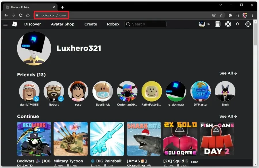 Roblox Homepage
