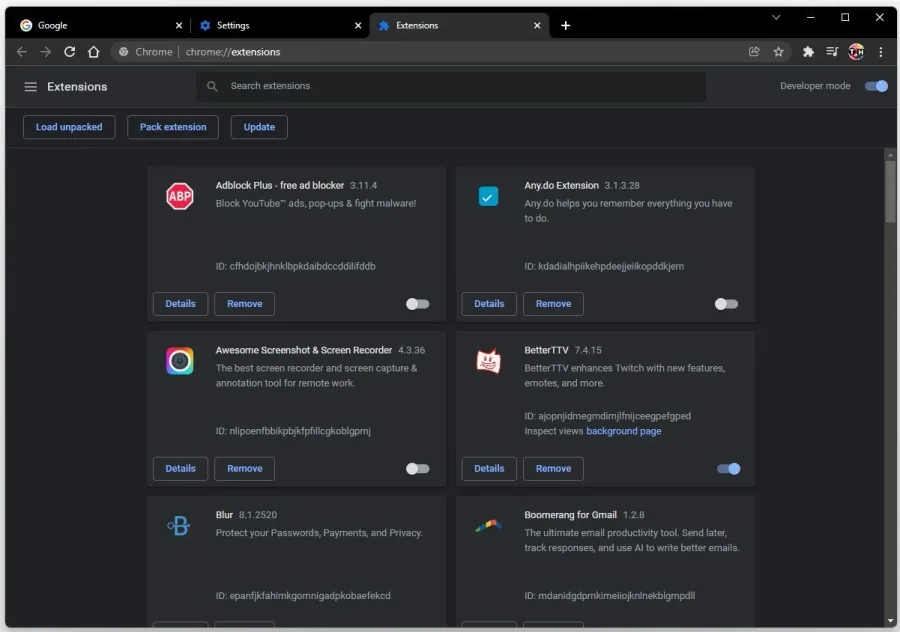 Disable the AdBlock browser extension