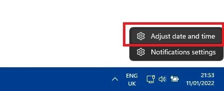 Adjust date and time
