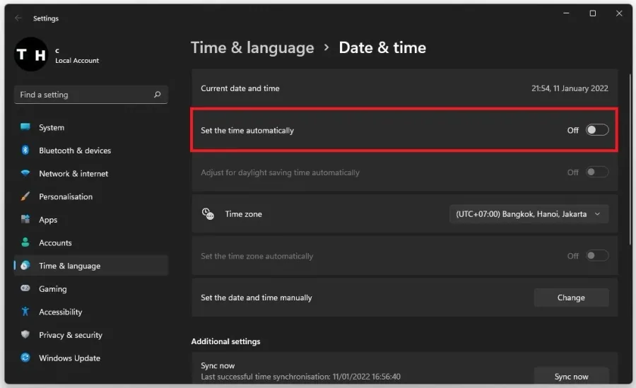 Windows Settings > Time & Date > Set the time automatically