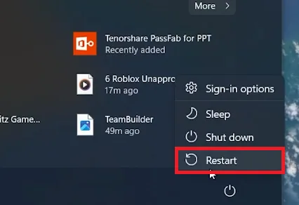 restart PC