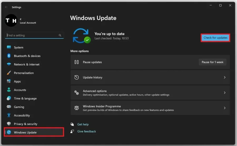 Windows Settings > Windows Update