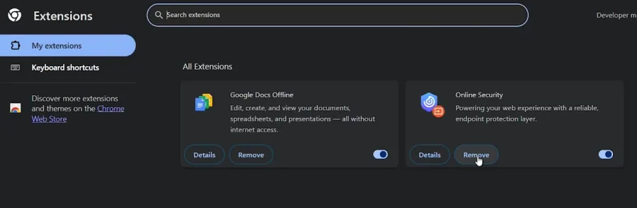 disable browser extensions