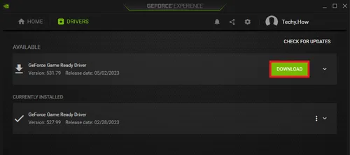 geforce experience update driver