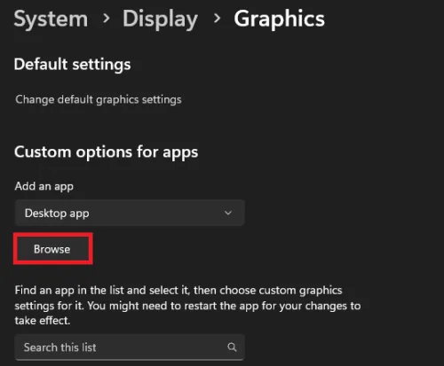 windows graphics settings