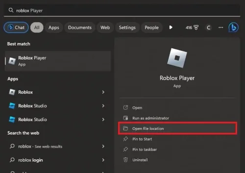 open roblox file location