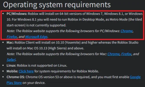 roblox minimum requirements