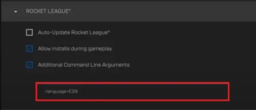 Enter the language command as an additional command line argument