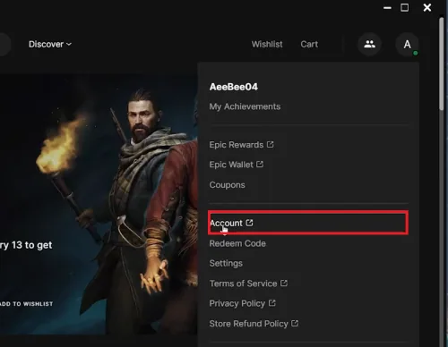 epic games account settings