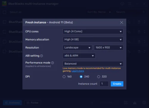 Fresh Instance > Performance & Display Settings
