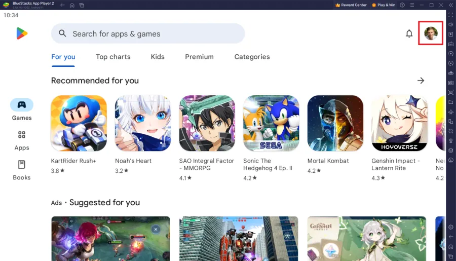 Log into your Google account to download apps