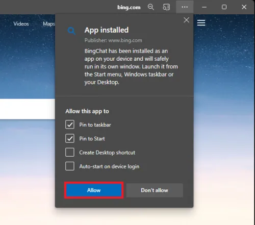 Allow this app to: …