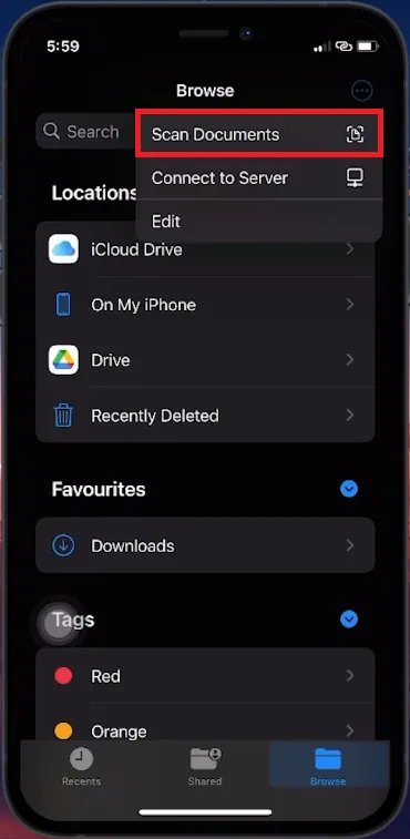 tap scan documents
