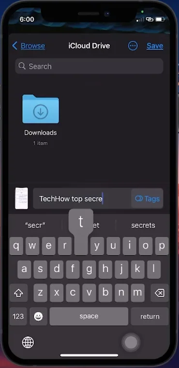 save and rename scan