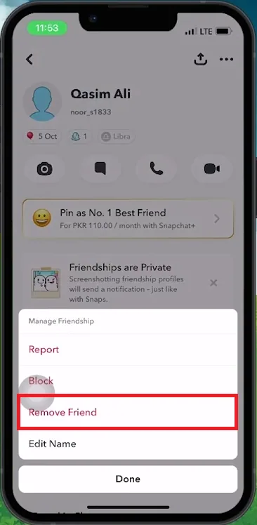 remove friend