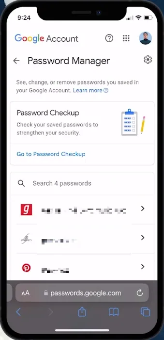 chrome password manager