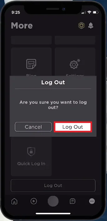 roblox log out