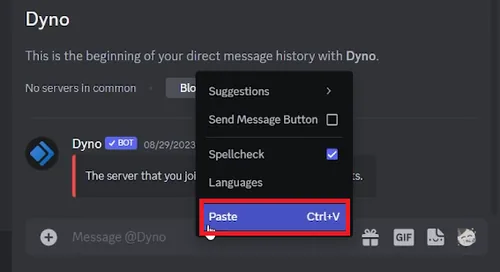 paste link to discord