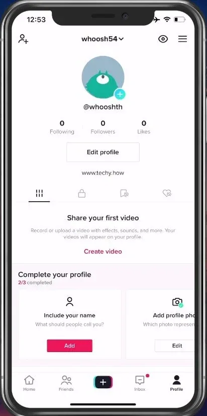 TikTok profile without account restrictions