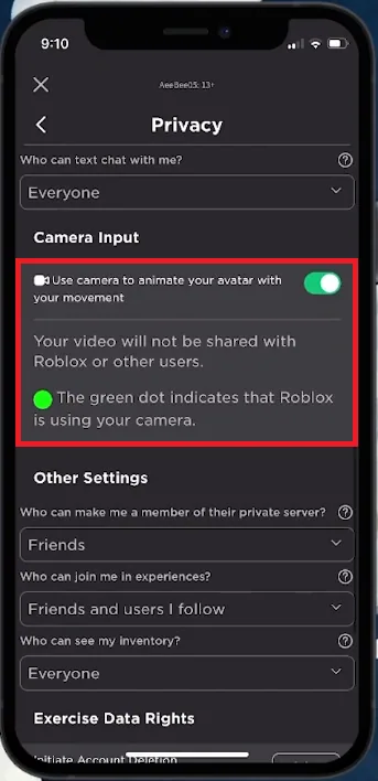 enable face tracking