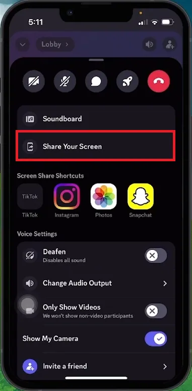 discord share screen
