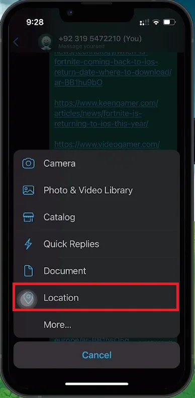 share location whatsapp