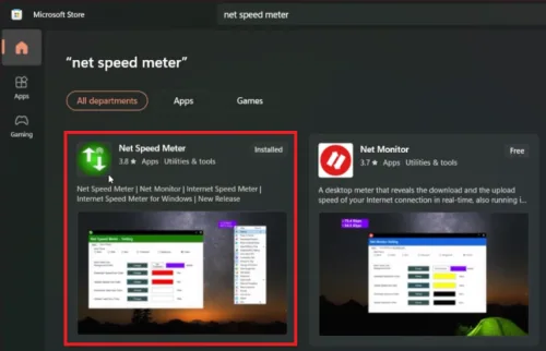install net speed meter