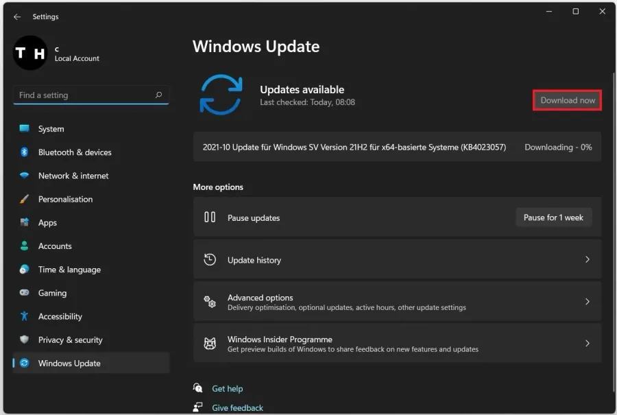 Windows Settings > Windows Update