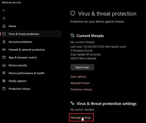 temporarily disable firewall