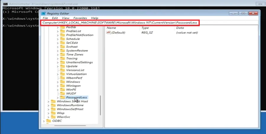access registry editor