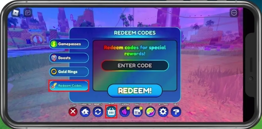 Redeem Sonic Speed Simulator on Mobile