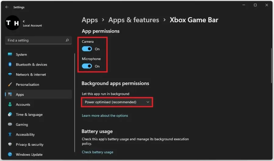 Apps Settings > Aps & Features > Xbox Game Bar