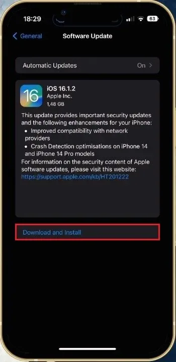 iPhone Settings > General > Software Update