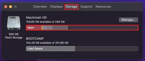 About this Mac > Storage