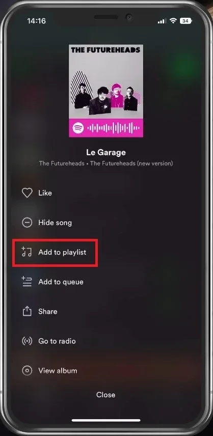 Add songs to playlist