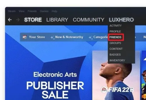 Steam > Username > Friends