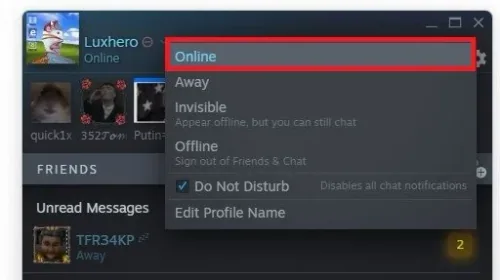 Steam Online Status