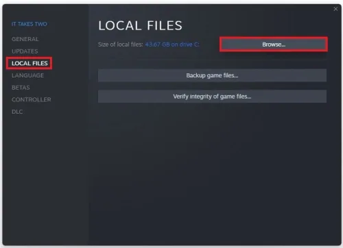 Local Files > Browse