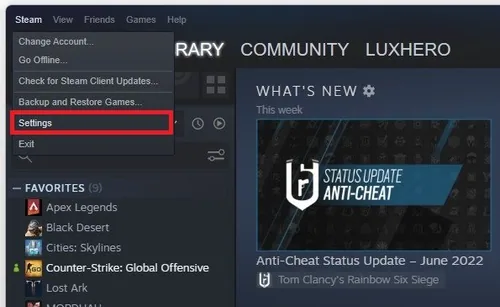 Steam Download Settings