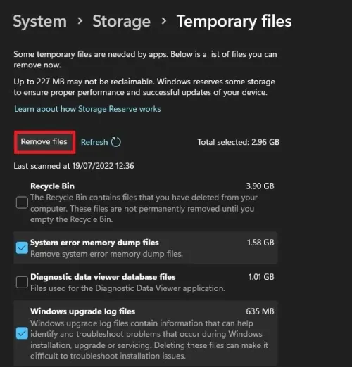 You can preview if you have enough available storage left